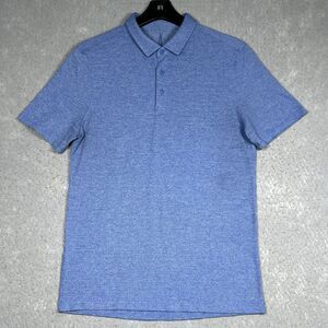 Lululemon Performance Polo Shirt Mens Medium Blue Golfer Outdoors Preppy Casual